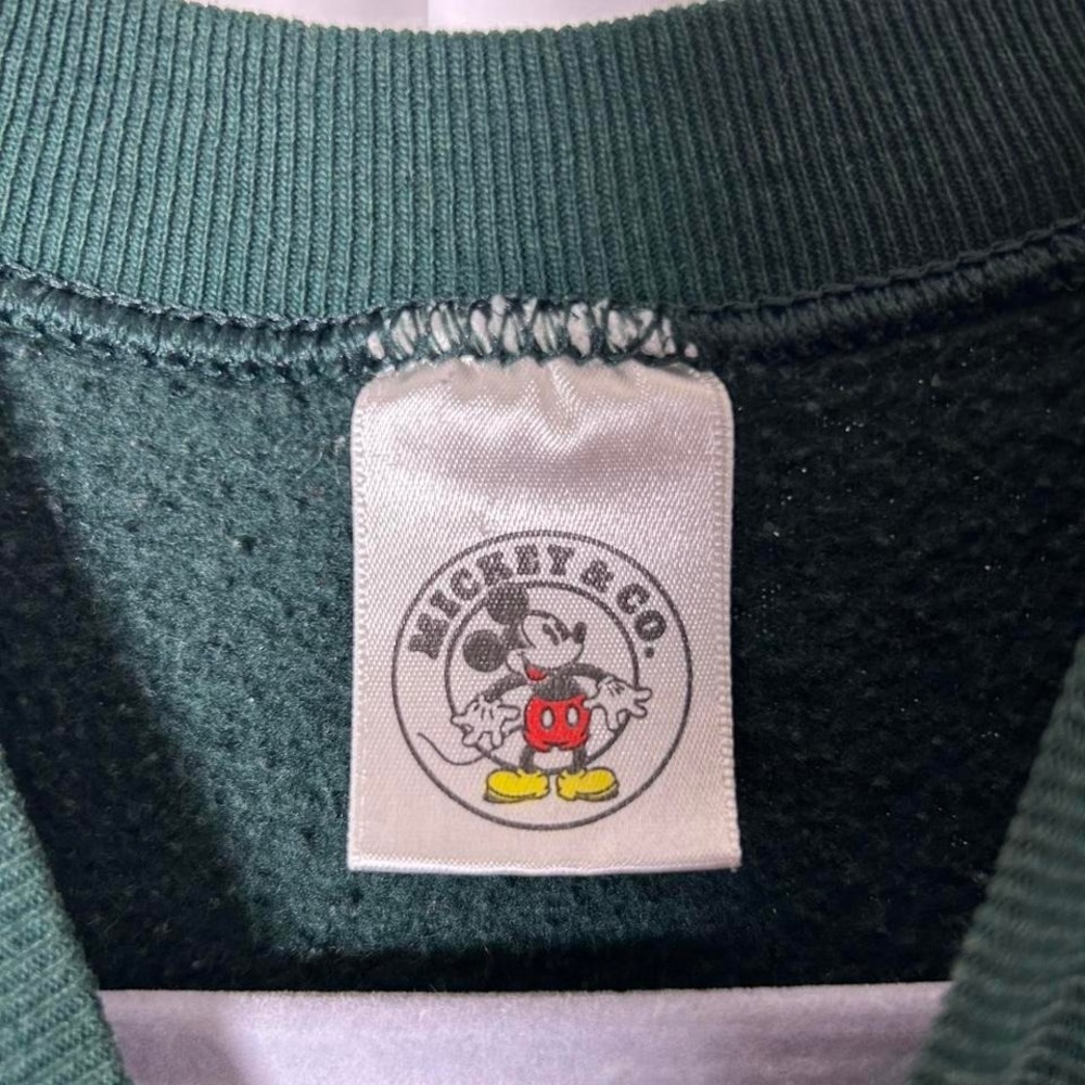 Mickey & Co. Embroidered Sweatshirt Adult XLarge Green Crewneck 90s USA Tag - Picture 4 of 5